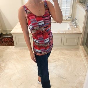 Velvet size medium multi-colored tank w/ruching